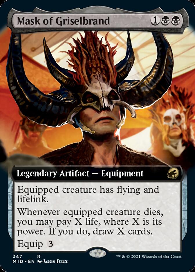 Mask of Griselbrand (Extended Art) [Innistrad: Midnight Hunt] | Jomio and Rueliete's Cards and Comics