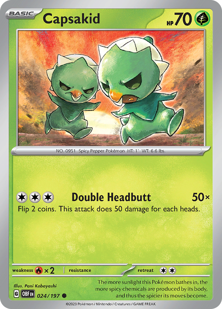 Capsakid (024/197) [Scarlet & Violet: Obsidian Flames] | Jomio and Rueliete's Cards and Comics