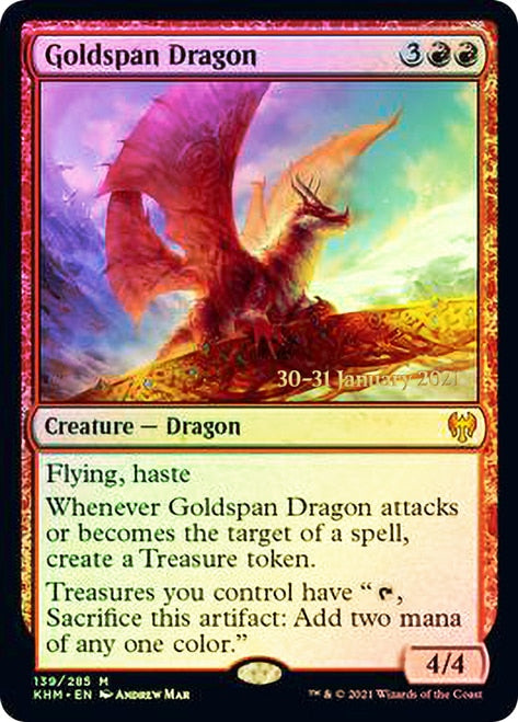Goldspan Dragon [Kaldheim Prerelease Promos] | Jomio and Rueliete's Cards and Comics