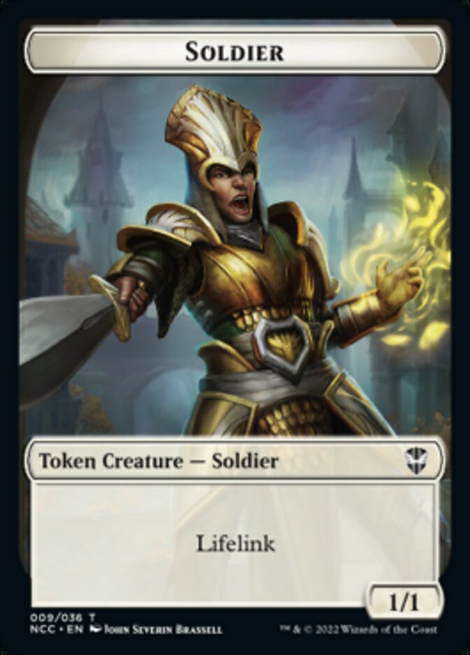 Soldier (09) // Cat Beast Double-Sided Token [Streets of New Capenna Commander Tokens] | Jomio and Rueliete's Cards and Comics