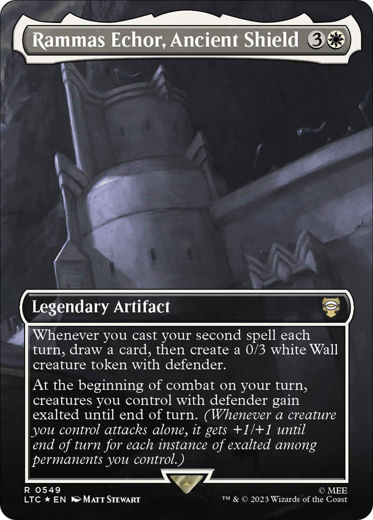 Rammas Echor, Ancient Shield (Borderless) (Surge Foil) [The Lord of the Rings: Tales of Middle-Earth Commander] | Jomio and Rueliete's Cards and Comics