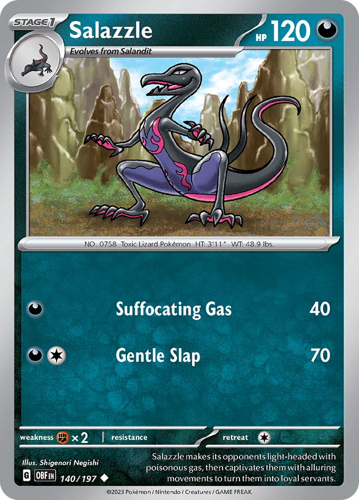 Salazzle (140/197) [Scarlet & Violet: Obsidian Flames] | Jomio and Rueliete's Cards and Comics