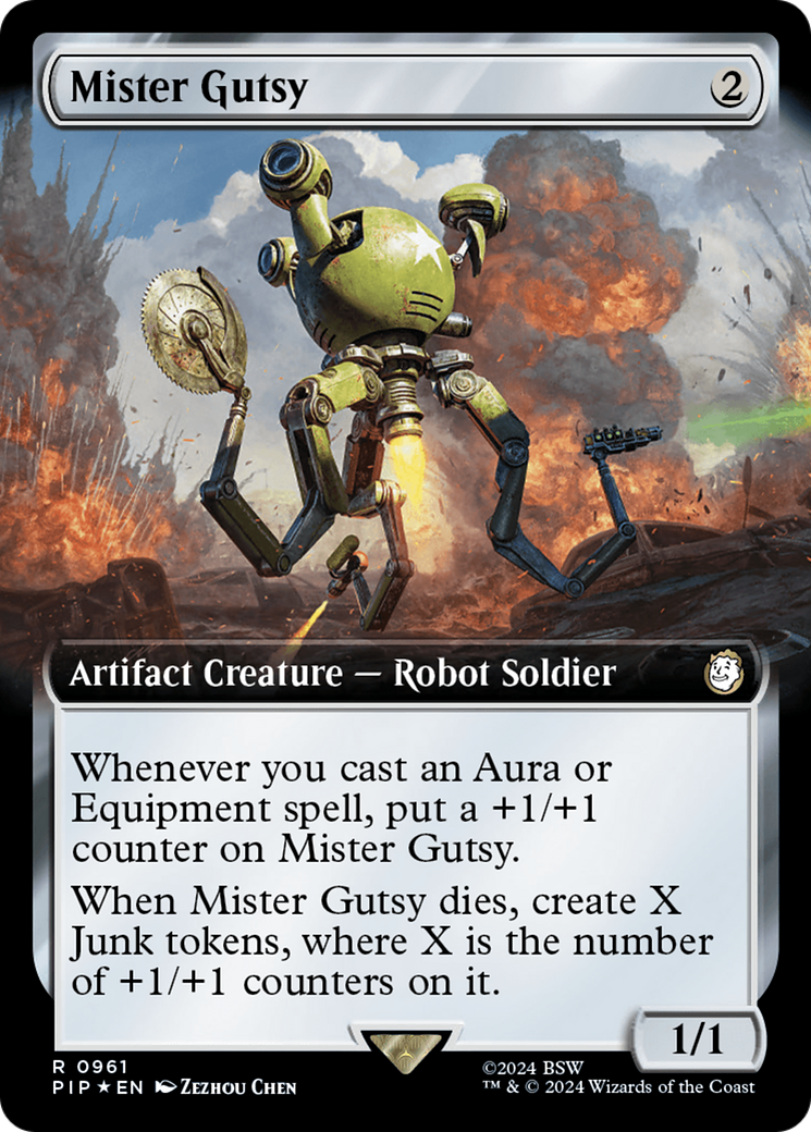 Mister Gutsy (Extended Art) (Surge Foil) [Fallout] | Jomio and Rueliete's Cards and Comics