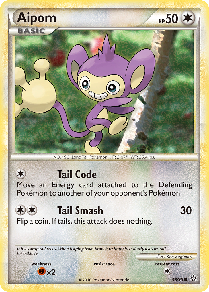 Aipom (43/95) [HeartGold & SoulSilver: Unleashed] | Jomio and Rueliete's Cards and Comics