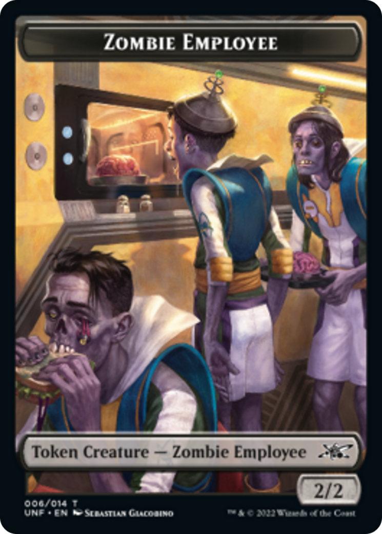 Zombie Employee // Treasure (013) Double-Sided Token [Unfinity Tokens] | Jomio and Rueliete's Cards and Comics