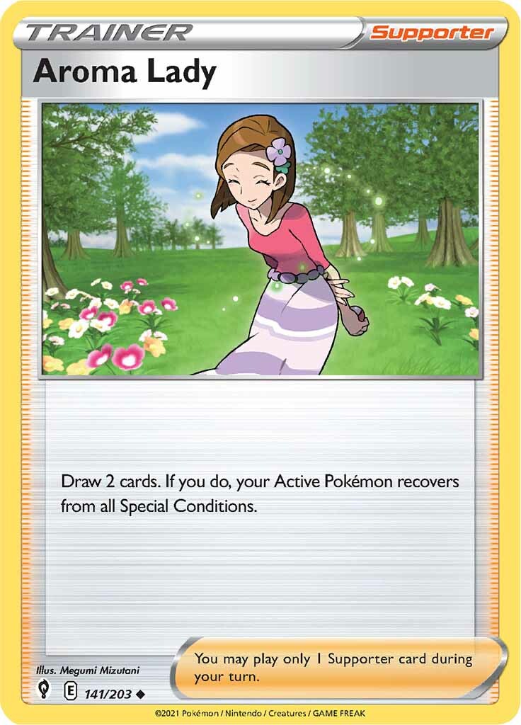 Aroma Lady (141/203) [Sword & Shield: Evolving Skies] | Jomio and Rueliete's Cards and Comics