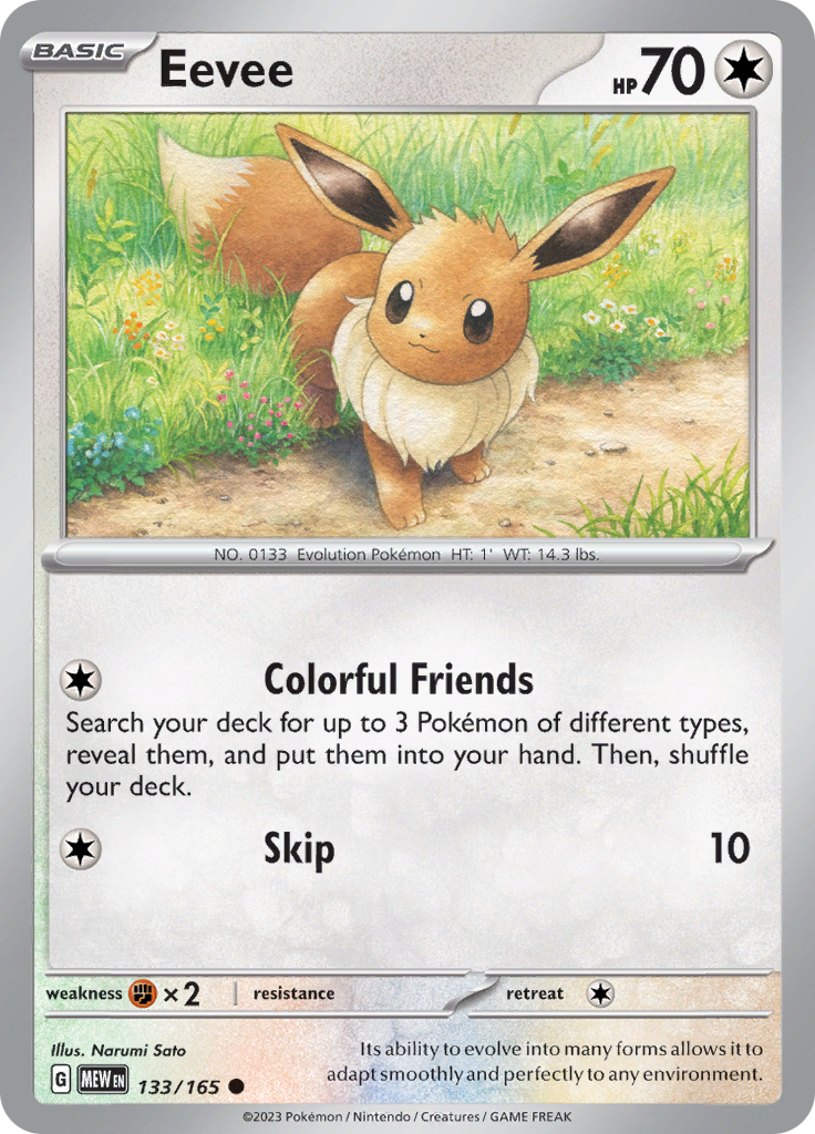 Eevee (133/165) [Scarlet & Violet 151] | Jomio and Rueliete's Cards and Comics