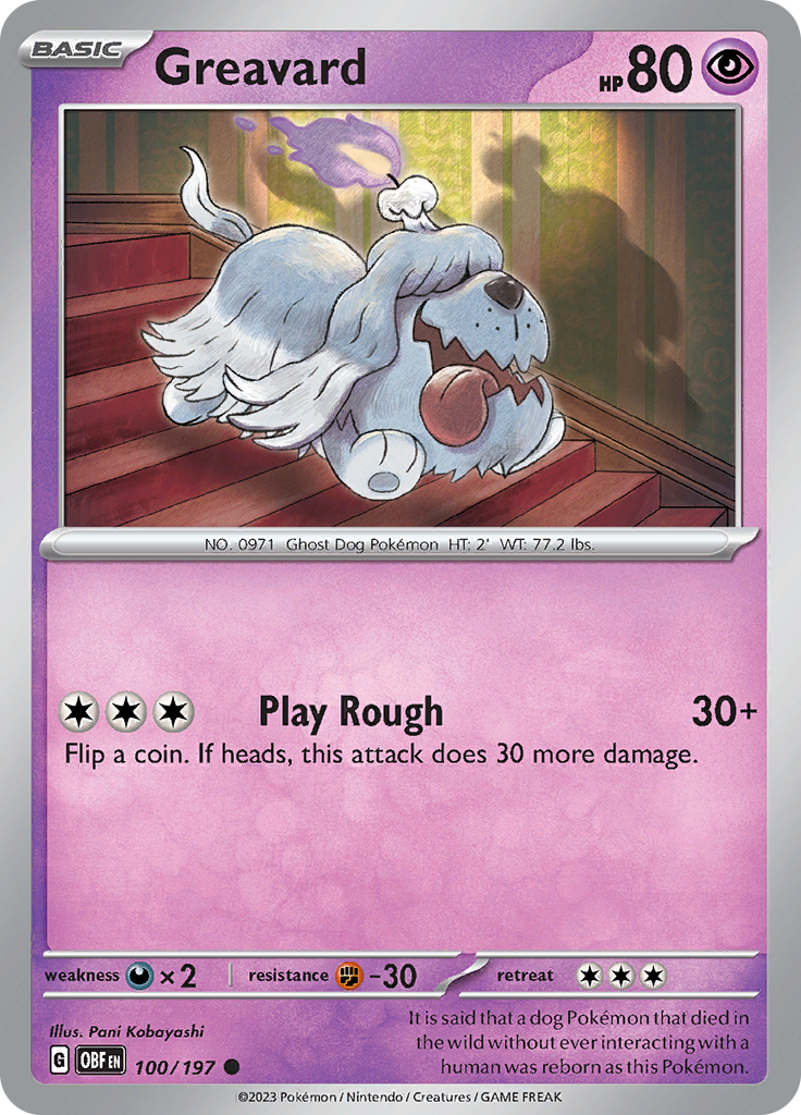 Greavard (100/197) [Scarlet & Violet: Obsidian Flames] | Jomio and Rueliete's Cards and Comics