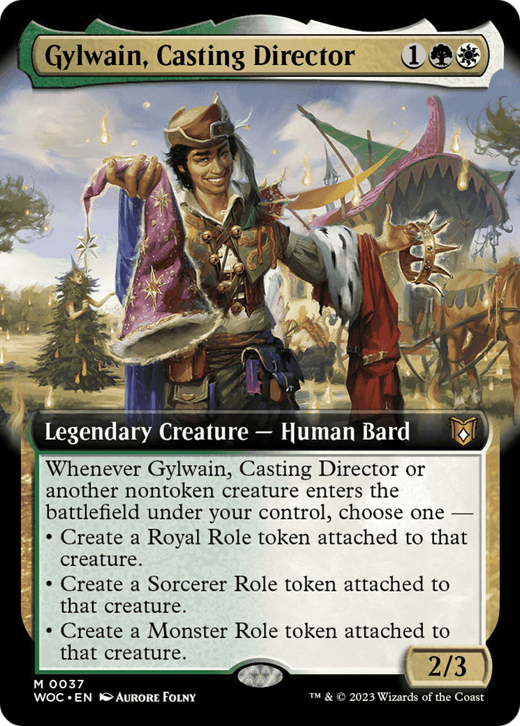 Gylwain, Casting Director (Extended Art) [Wilds of Eldraine Commander] | Jomio and Rueliete's Cards and Comics