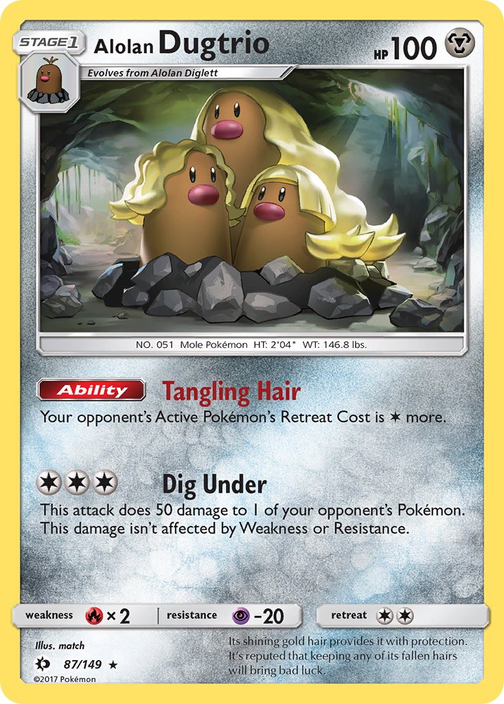 Alolan Dugtrio (87/149) (Cosmos Holo) (Blister Exclusive) [Sun & Moon: Base Set] | Jomio and Rueliete's Cards and Comics
