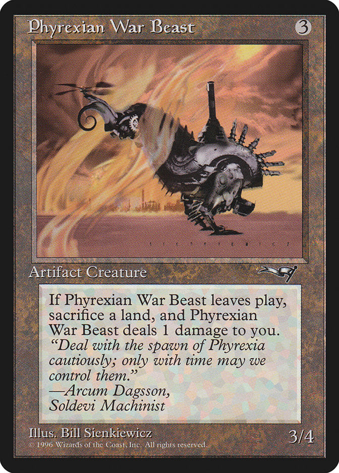 Phyrexian War Beast (Signature on Right) [Alliances] | Jomio and Rueliete's Cards and Comics