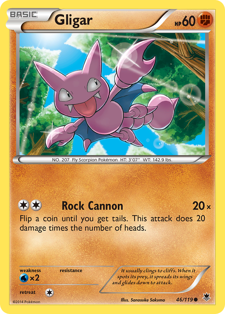 Gligar (46/119) [XY: Phantom Forces] | Jomio and Rueliete's Cards and Comics
