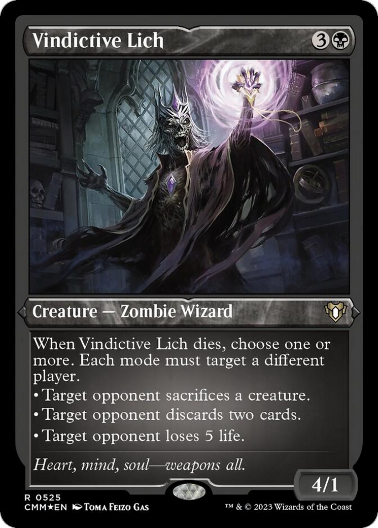 Vindictive Lich (Foil Etched) [Commander Masters] | Jomio and Rueliete's Cards and Comics