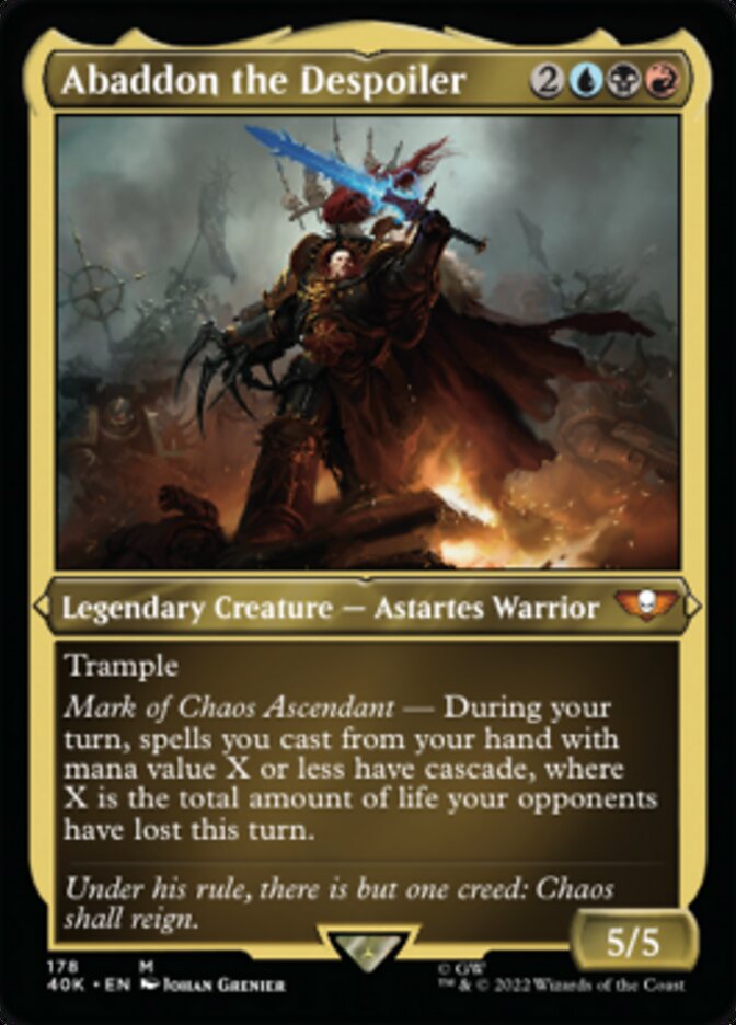 Abaddon the Despoiler (Display Commander) (Surge Foil) [Warhammer 40,000] | Jomio and Rueliete's Cards and Comics