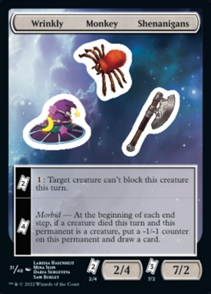 Wrinkly Monkey Shenanigans [Unfinity Stickers] | Jomio and Rueliete's Cards and Comics