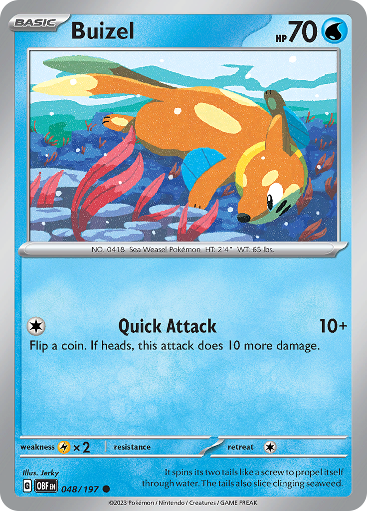 Buizel (048/197) [Scarlet & Violet: Obsidian Flames] | Jomio and Rueliete's Cards and Comics