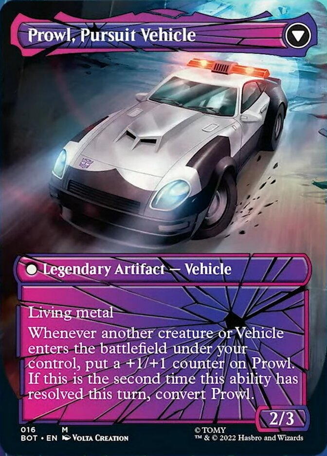 Prowl, Stoic Strategist // Prowl, Pursuit Vehicle (Shattered Glass) [Transformers] | Jomio and Rueliete's Cards and Comics