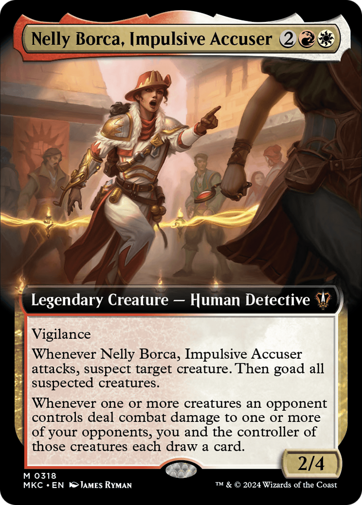 Nelly Borca, Impulsive Accuser (Extended Art) [Murders at Karlov Manor Commander] | Jomio and Rueliete's Cards and Comics