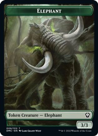 Elephant // Treasure Double-Sided Token [Dominaria United Commander Tokens] | Jomio and Rueliete's Cards and Comics