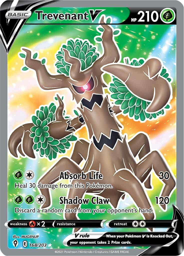 Trevenant V (168/203) [Sword & Shield: Evolving Skies] | Jomio and Rueliete's Cards and Comics