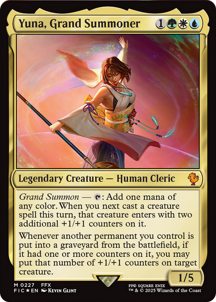 Yuna, Grand Summoner (Surge Foil) [FINAL FANTASY Commander] | Jomio and Rueliete's Cards and Comics