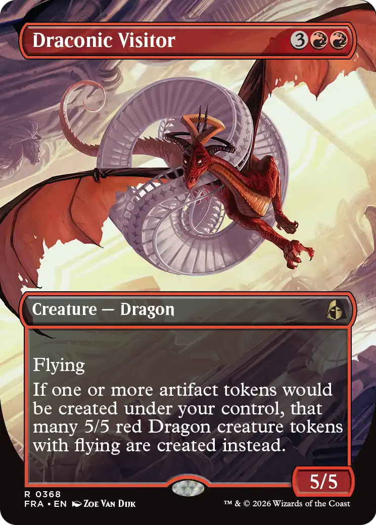 Draconic Visitor (Borderless) [Reality Fracture] | Jomio and Rueliete's Cards and Comics