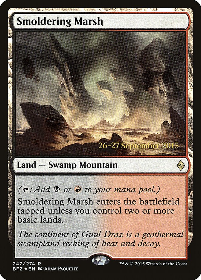 Smoldering Marsh [Battle for Zendikar Prerelease Promos] | Jomio and Rueliete's Cards and Comics