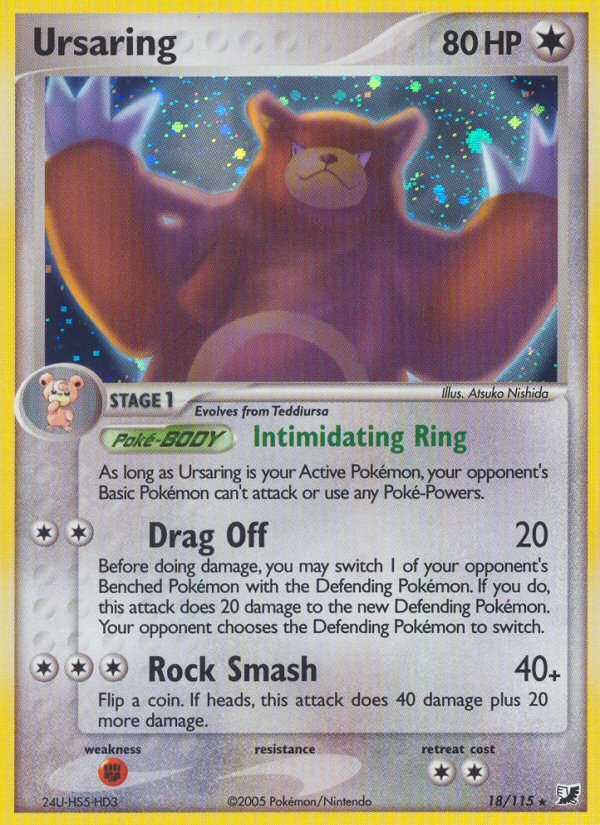 Ursaring (18/115) [EX: Unseen Forces] | Jomio and Rueliete's Cards and Comics