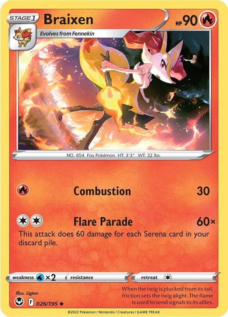 Braixen (026/195) [Sword & Shield: Silver Tempest] | Jomio and Rueliete's Cards and Comics