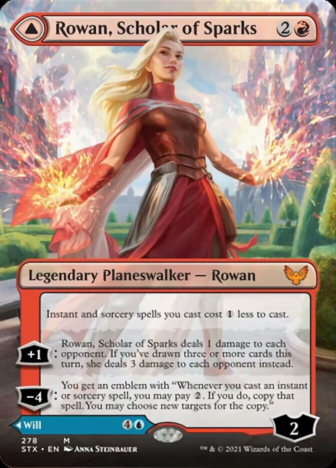 Rowan, Scholar of Sparks // Will, Scholar of Frost (Borderless) [Strixhaven: School of Mages] | Jomio and Rueliete's Cards and Comics