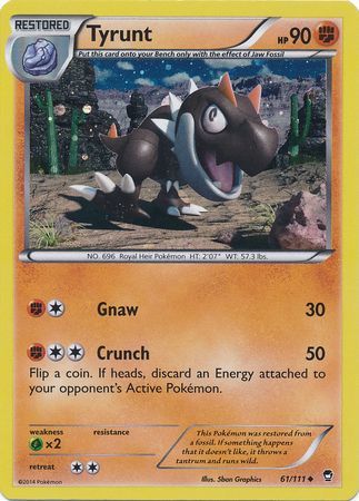 Tyrunt (61/111) (Cosmos Holo) [XY: Furious Fists] | Jomio and Rueliete's Cards and Comics