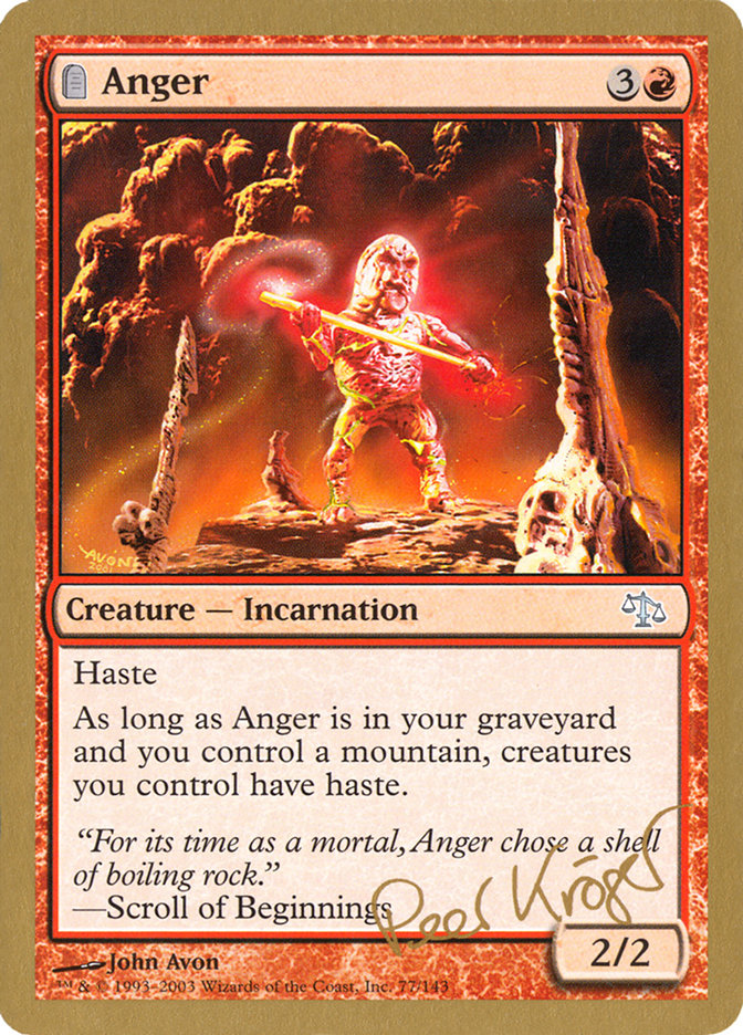 Anger (Peer Kroger) [World Championship Decks 2003] | Jomio and Rueliete's Cards and Comics