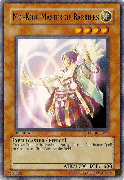 Mei-kou, Master of Barriers [FOTB-EN025] Common | Jomio and Rueliete's Cards and Comics