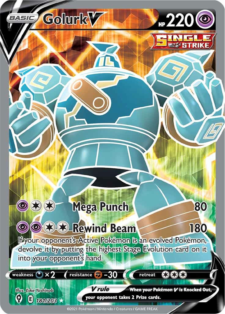 Golurk V (181/203) [Sword & Shield: Evolving Skies] | Jomio and Rueliete's Cards and Comics
