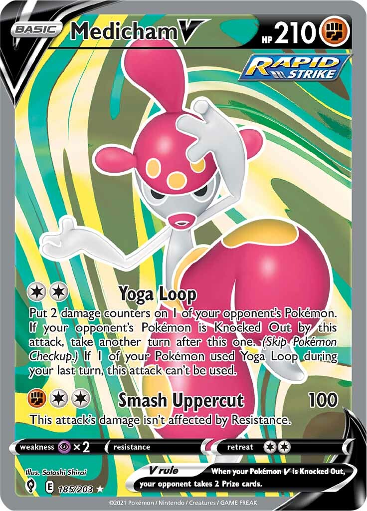 Medicham V (185/203) [Sword & Shield: Evolving Skies] | Jomio and Rueliete's Cards and Comics