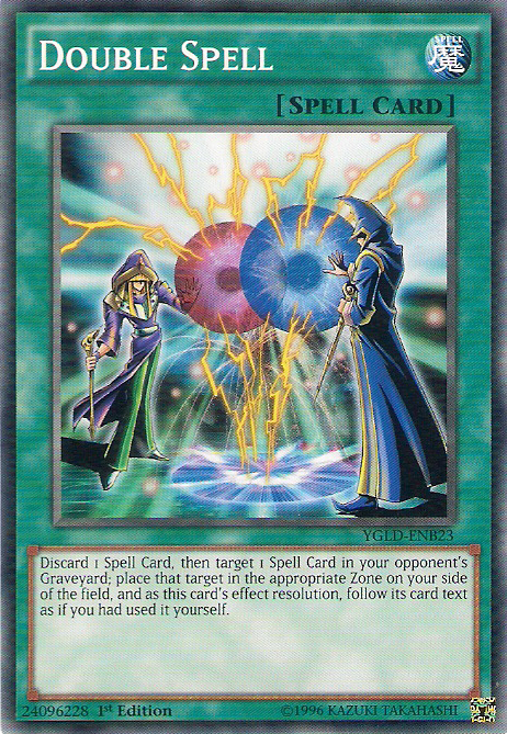Double Spell [YGLD-ENB23] Common | Jomio and Rueliete's Cards and Comics
