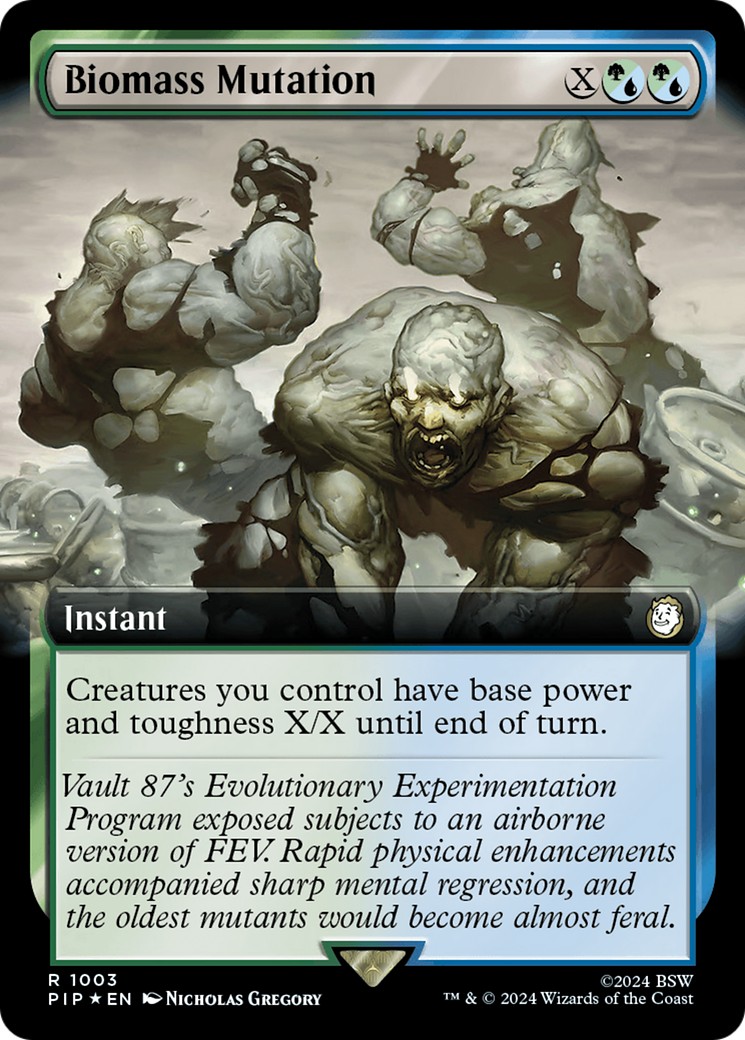 Biomass Mutation (Extended Art) (Surge Foil) [Fallout] | Jomio and Rueliete's Cards and Comics