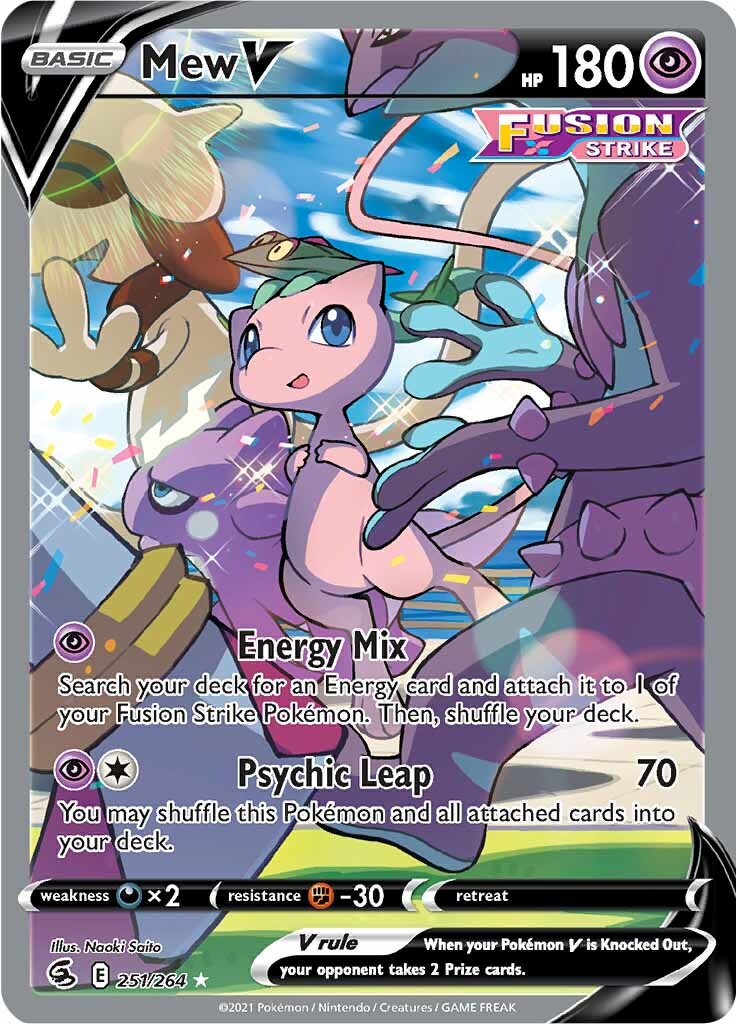 Mew V (251/264) [Sword & Shield: Fusion Strike] | Jomio and Rueliete's Cards and Comics