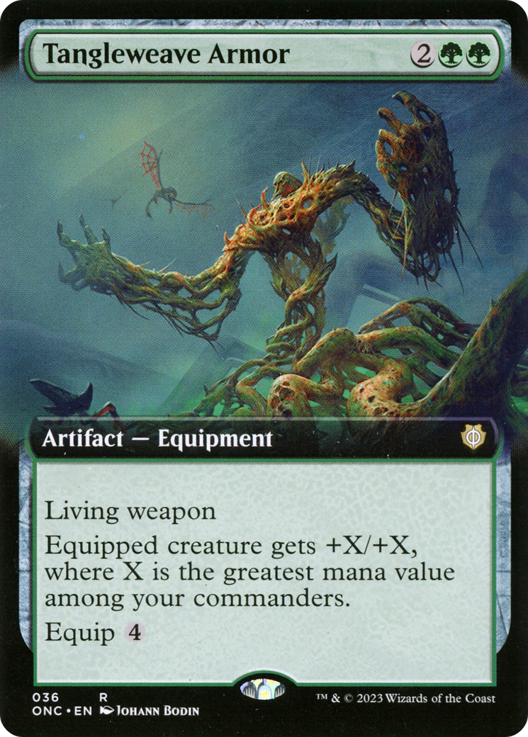 Tangleweave Armor (Extended Art) [Phyrexia: All Will Be One Commander] | Jomio and Rueliete's Cards and Comics