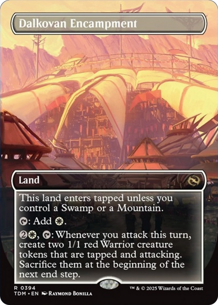 Dalkovan Encampment (Borderless) [Tarkir: Dragonstorm] | Jomio and Rueliete's Cards and Comics