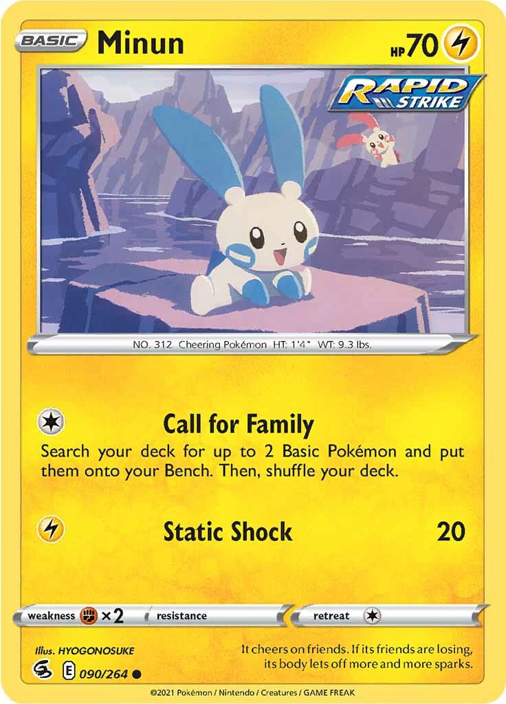 Minun (090/264) [Sword & Shield: Fusion Strike] | Jomio and Rueliete's Cards and Comics