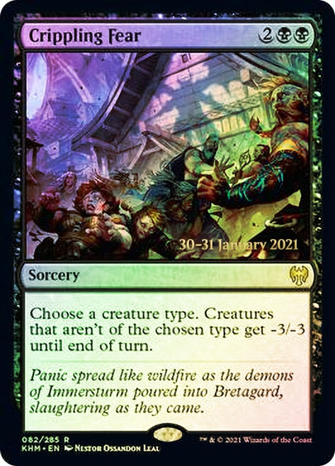 Crippling Fear [Kaldheim Prerelease Promos] | Jomio and Rueliete's Cards and Comics