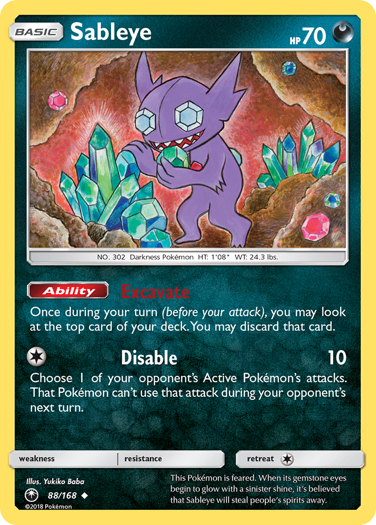 Sableye (88/168) [Sun & Moon: Celestial Storm] | Jomio and Rueliete's Cards and Comics