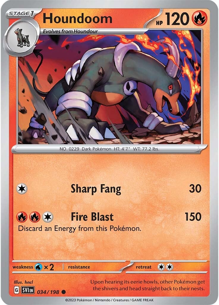 Houndoom (034/198) [Scarlet & Violet: Base Set] | Jomio and Rueliete's Cards and Comics