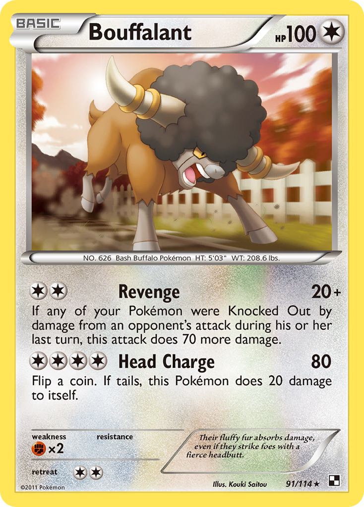 Bouffalant (91/114) [Black & White: Base Set] | Jomio and Rueliete's Cards and Comics