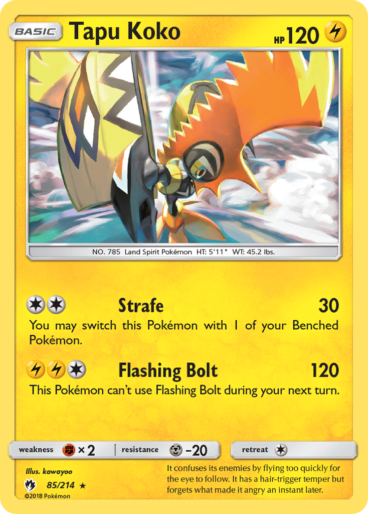 Tapu Koko (85/214) [Sun & Moon: Lost Thunder] | Jomio and Rueliete's Cards and Comics
