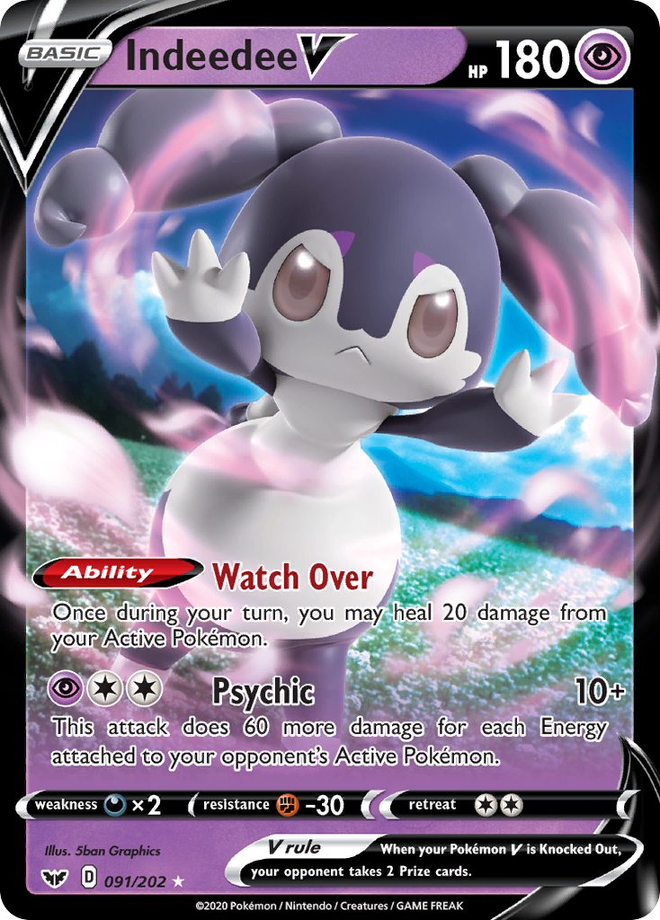 Indeedee V (091/202) [Sword & Shield: Base Set] | Jomio and Rueliete's Cards and Comics