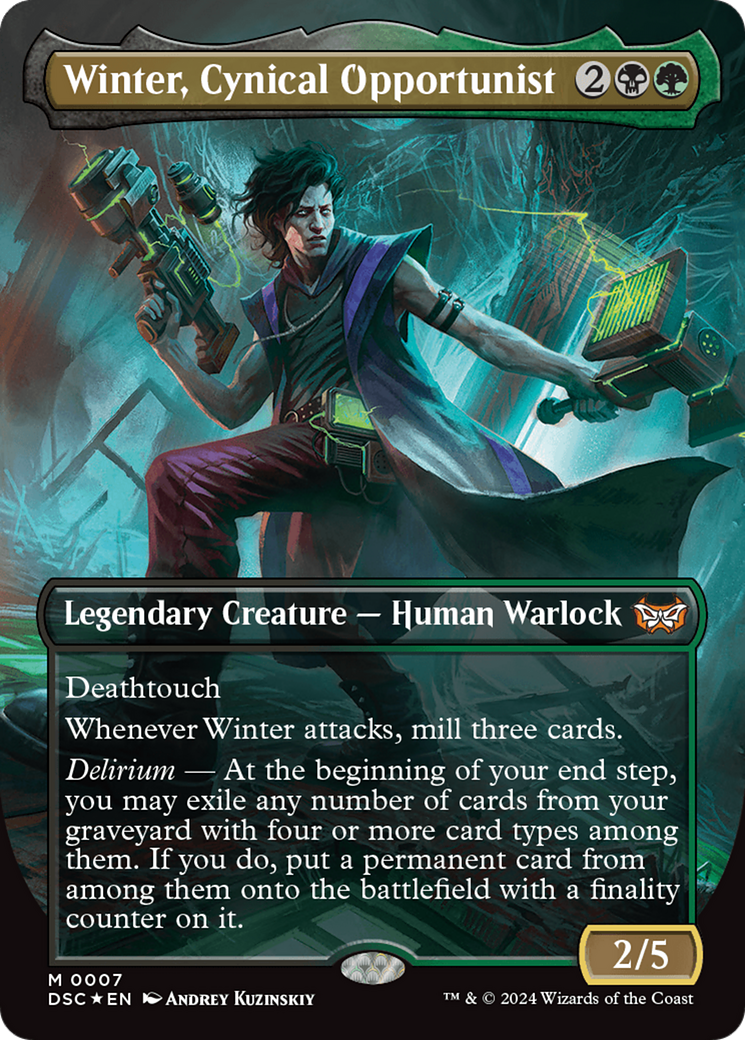 Winter, Cynical Opportunist (Borderless) [Duskmourn: House of Horror Commander] | Jomio and Rueliete's Cards and Comics
