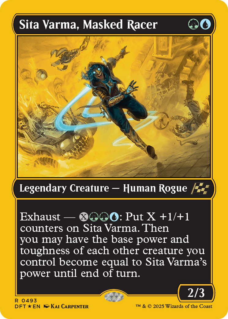 Sita Varma, Masked Racer (First-Place Foil) [Aetherdrift] | Jomio and Rueliete's Cards and Comics