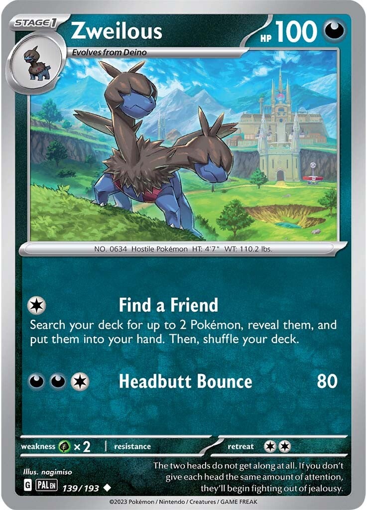 Zweilous (139/193) [Scarlet & Violet: Paldea Evolved] | Jomio and Rueliete's Cards and Comics
